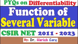 PYQs on Function of Several VariablesShort Cut tricks  CSIR NET 2011 to 2023 [upl. by Nauwtna]