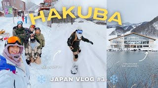 Winter trip to hakuba  JAPAN VLOG 3 🍜  Road trip snowboarding at Tsugaike [upl. by Irrab242]