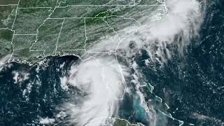 Hurricane Debby makes landfall in Florida in timelapse from space [upl. by Yahsan]