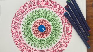 Mandala art  easy and simple mandala art colour mandala art how to draw mandala art for beginner [upl. by Palecek98]