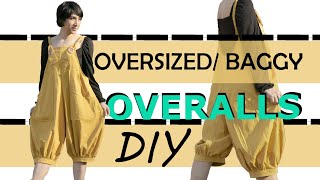 Oversized Baggy Overalls DIY Sewing Tutorial [upl. by Ocnarf]