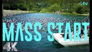 TRIATHLON ALPE DHUEZ  MASS START  4K [upl. by Notnilc]