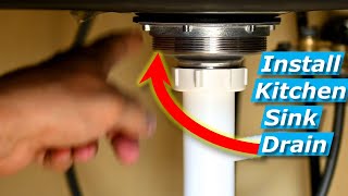 How To Install Kitchen Sink Drain Strainer Stop Leaks [upl. by Limay]