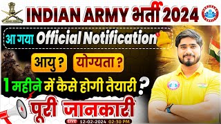 Indian Army 2024  Army Official Notification  Age  Qualification  Full Info By Dharmendra Sir [upl. by Leval]