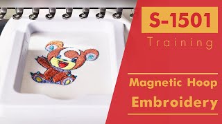 Smartstitch Embroidery Machine S1501 Learn Embroidery Embroidery Using Magnetic Hoop [upl. by Zsa Zsa]