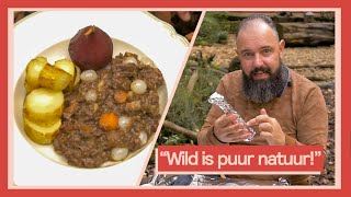 Wildstoof met gepofte pastinaak en stoofpeertjes  Buiten koken met Ramon 5 [upl. by Weisler]