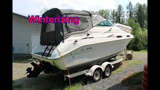 Winterizing 1992 Sea Ray Sundancer 230 Mercruiser 43L Engine Bravo One Outdrive [upl. by Molahs]