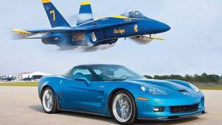 ZR1 Vette vs Jet  Chevrolet Corvette ZR1 Races A US Navy Fighter Jet [upl. by Elwee37]