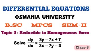 Topic3Reducible to Homogeneous FormDifferential EquationsSEMII [upl. by Nana]