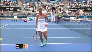 Barbora Zahlavova Strycova v Caroline Wozniacki highlights 1R  Apia International Sydney 2015 [upl. by Marc]