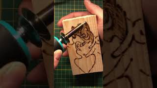 Pyrogravure ACTION Pokemon Felicanis sculpture bois bois pokemon sculpture action test [upl. by Tatum886]