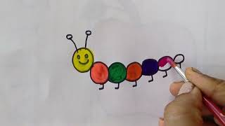 colourful caterpillar drawing for kidsRainbowcaterpillar AaggupagguTVOfficial [upl. by Dyrraj]