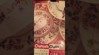 Old Fashion Gibson Christmas Fine China 20 Piece Set youtubeshorts [upl. by Afinom]