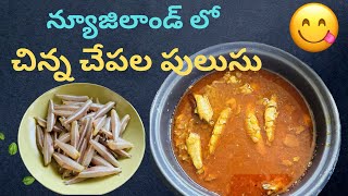 చిన్న చేపల పులుసు  Fish Curry Telugu  newzealand lo mee telugu ammai  telugu vlog [upl. by Hamid840]