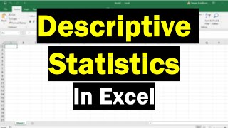 How To Perform Descriptive Statistics In Excel Very Easy [upl. by Brande]