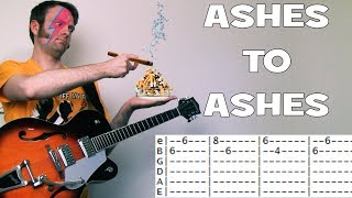 David Bowie Ashes to Ashes Guitar Chords Lesson amp Tab Tutorial [upl. by Guzel574]