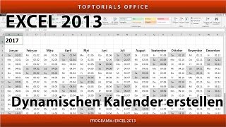 Dynamischen Kalender erstellen  Download Excel [upl. by Asenev504]