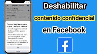 Cómo deshabilitar contenido confidencial en Facebook  Contenido sensible de Facebook [upl. by Reitrac]