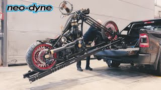 Loading a Chopper into a Pickup with the NeoDyne motorcycle ramp [upl. by Imre485]