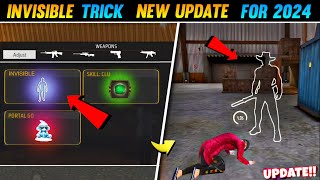 INVISIBLE TRICK IN FREE FIRE NEW UPDATE OB42  FREE FIRE INVISIBLE BUG [upl. by Ahsiuqat]