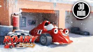 Icy Tracks and Christmas Racing  Roary the Racing Car  2 Full Episodes  Cartoons For Kids [upl. by Enilrahc]