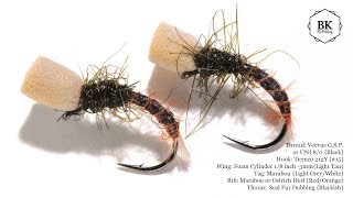 Tying quotFoam Midge Emergerquot  Buzzer Chironomid Blae Black Dry Flies by BK [upl. by Wappes215]