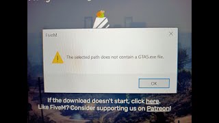 How to fix FiveM The selected path does not contain a GTA5exe file [upl. by Nelram]