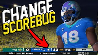 How to Edit Scorebug Color Name amp Logo in CFB Revamped NCAA Football 14 Tutorial [upl. by Barby]