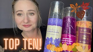 TOP TEN FAVORITE FINE FRAGRANCE MISTS FOR THE FALL 🍂🍁 BATH amp BODY WORKS  Berries Vanilla  Pumpkin [upl. by Azrim]