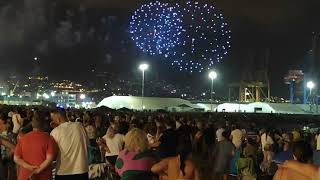 Malaga Feria opening ceremony with drone show and fireworks malaga travel [upl. by Ihcas]