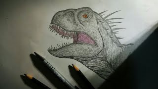 Drawing E750 Scorpius Rex  Jurassic World Camp Cretaceous  Menggambar Scorpius Rex [upl. by Aicek]