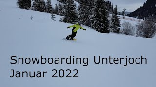 Snowboarden Ski Unterjoch Sonnenhang Januar 2022 [upl. by Lechar]