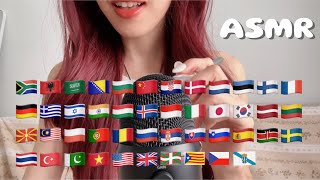 Trying ASMR in 44 languages 🥹whispering random triggers hand movements [upl. by Livvi88]