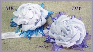 Roses Grosgrain Ribbon Headband With Flower DIY [upl. by Enorel]