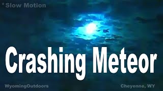 Amazing Blue Meteor Captured Crashing Cheyenne WY or ufo [upl. by Chemash122]