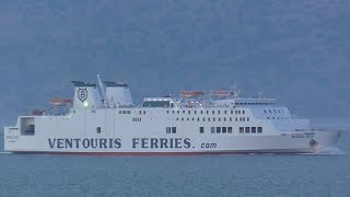 Ventouris Ferries  Rigel VII passing Kassiopi  Corfu Greece [upl. by Airtemad]