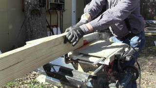 Cutting a kerf treated jamb for a door or window [upl. by Aicilehp]