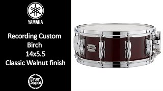 Yamaha Recording Custom 14x55 Birch Snare Drum Demo [upl. by Oiuqise213]