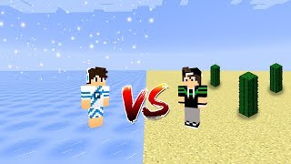 MUNDO DE GELO VS MUNDO DE AREIA NO MINECRAFT [upl. by Zadoc]