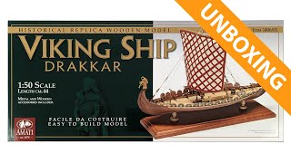 Amati 1406 Viking Ship Drakkar kit unboxing [upl. by Frager]