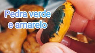 Veja como lapidar uma pedra verde e amarelo [upl. by Jaynell]