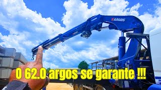 Munck 620 argos descarregando carreta com pilares de 4 toneladas [upl. by Kunz340]