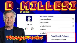 D MILLESI  MANAGER REVIEW IN EFOOTBALL MOBILE 2022 [upl. by Gert]