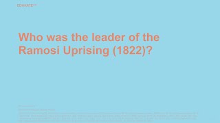 Who was the leader of the Ramosi Uprising 1822 [upl. by Almita]