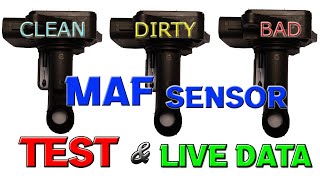 DIRTY MAF VS CLEAN MAF VS BAD MAF SENSOR TESTING AND LIVE DATA with a SCAN TOOL [upl. by Mcnamee]