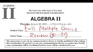 Algebra II 2 Regents Review January 2023 Part A [upl. by Gem]