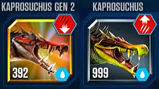 KAPROSUCHUS GEN 2 VS KAPROSUCHUS 999 AMPHIBIOUS ASSAULT  JURASSIC WORLD THE GAME [upl. by Krik]