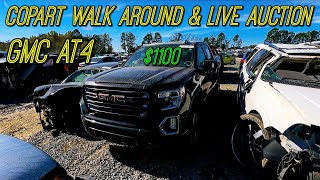 Copart Walk Around And Live Auction GMC AT4 CHEAP [upl. by Eelano]