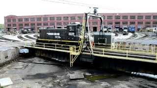 NS Roundhouse at Juniata Shops  Altoona PA  NS 2220 NS 5606 [upl. by Hermon]