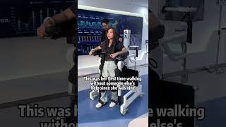 First Walk with Exoskeleton Assistance After Paralysis at Nine exoskeleton wheelchair disabled [upl. by Richelle]